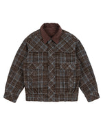 レトロなパッチワークチェック柄ワークジャケット