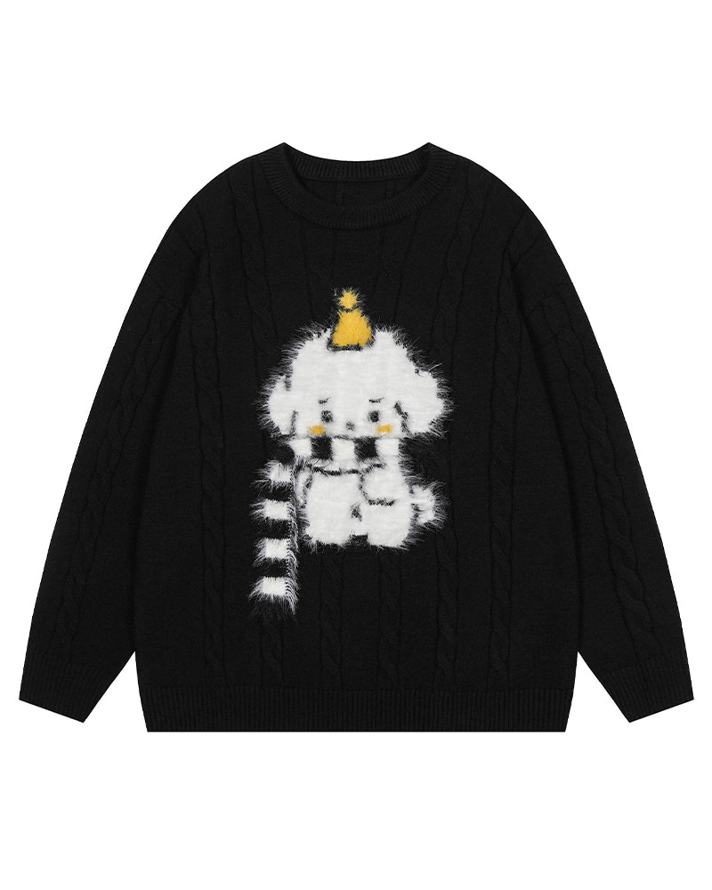 Fun pattern pullover sweater