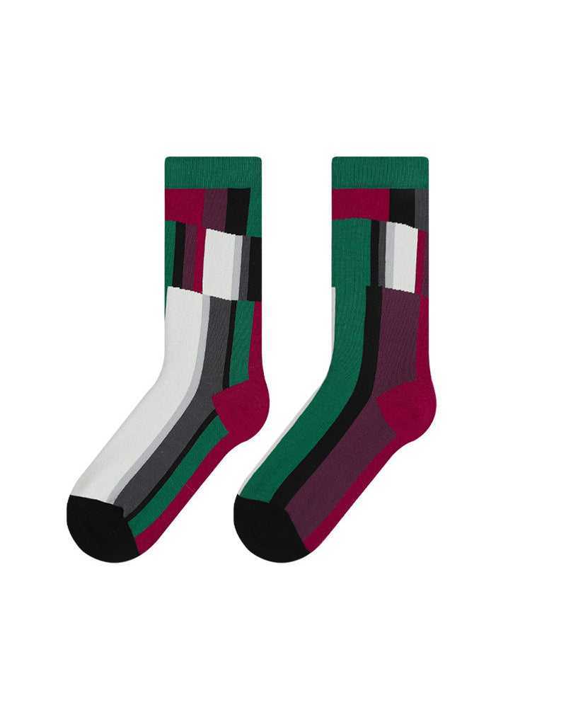 レトロなストライプ柄ソックス