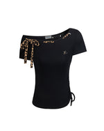 Retro leopard print short sleeves