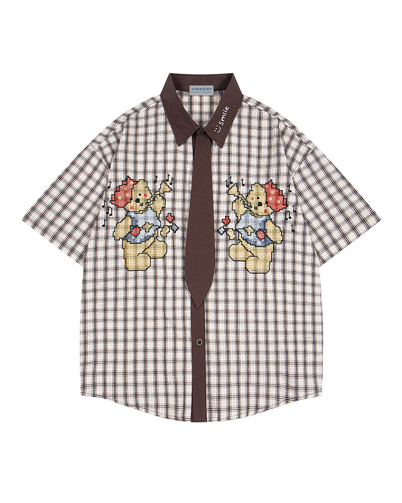 레트로 만화 반팔 셔츠