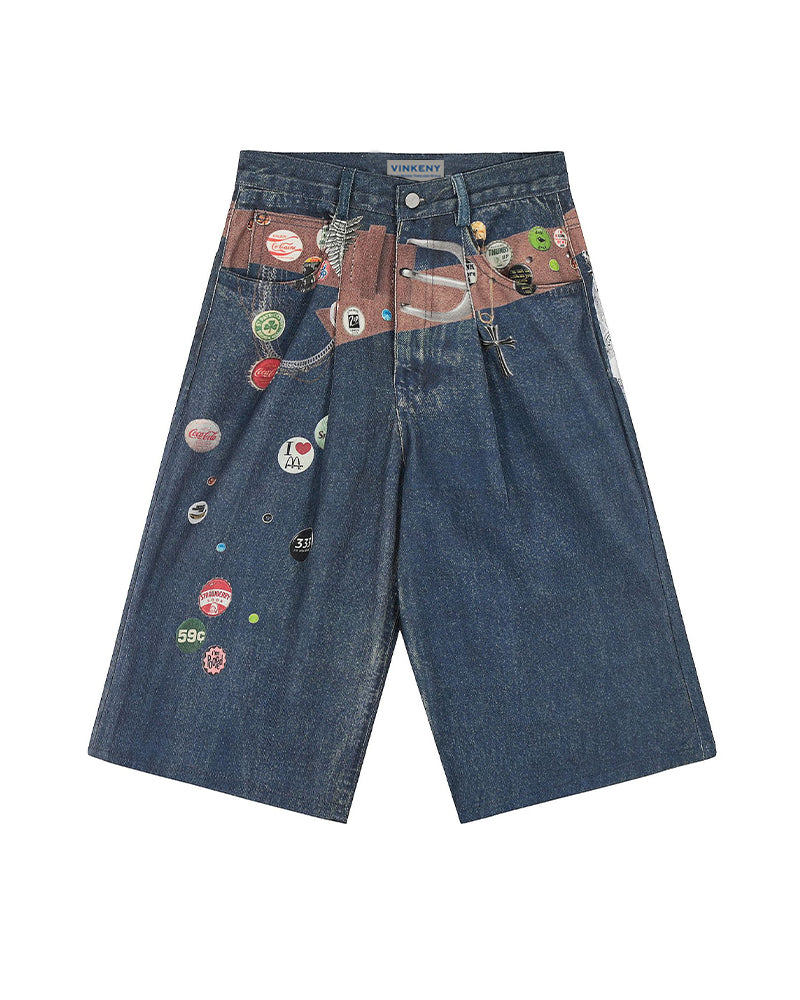 ヴィンテージバギーデニムショートパンツ