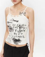 레터 프린트 슬림핏 서스펜더