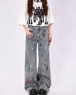 Designer slim straight jeans