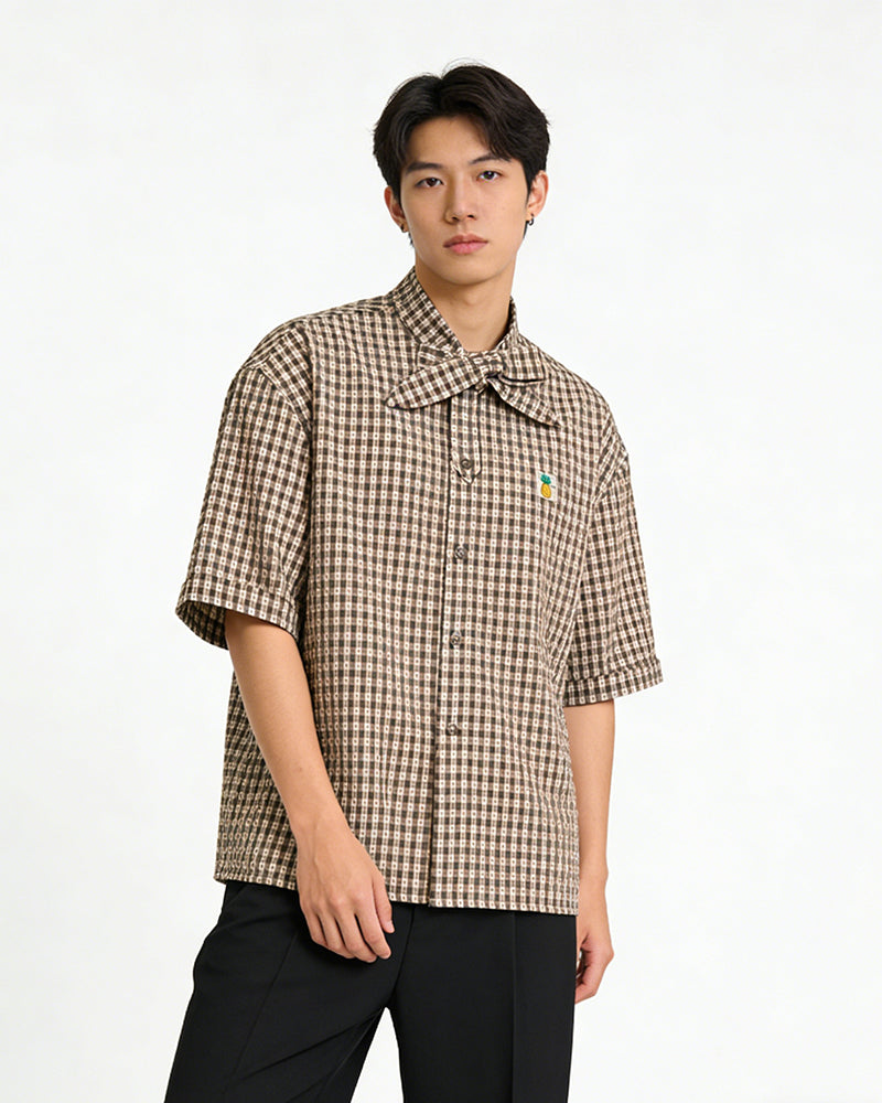 Casual Plaid Short-Sleeve Shirt