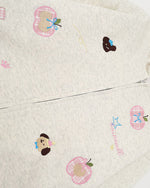 チェック刺繍フード付きスウェットシャツジャケット