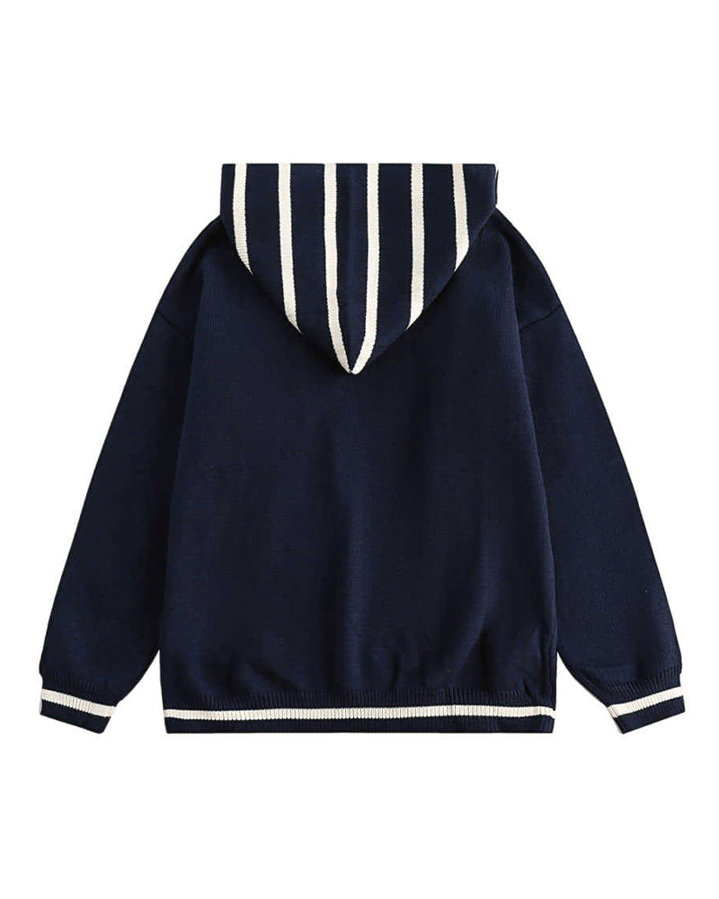 Paneled crew neck sweater