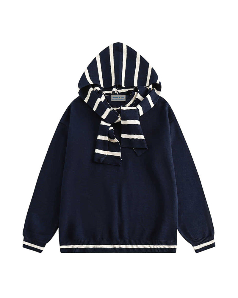 Paneled crew neck sweater