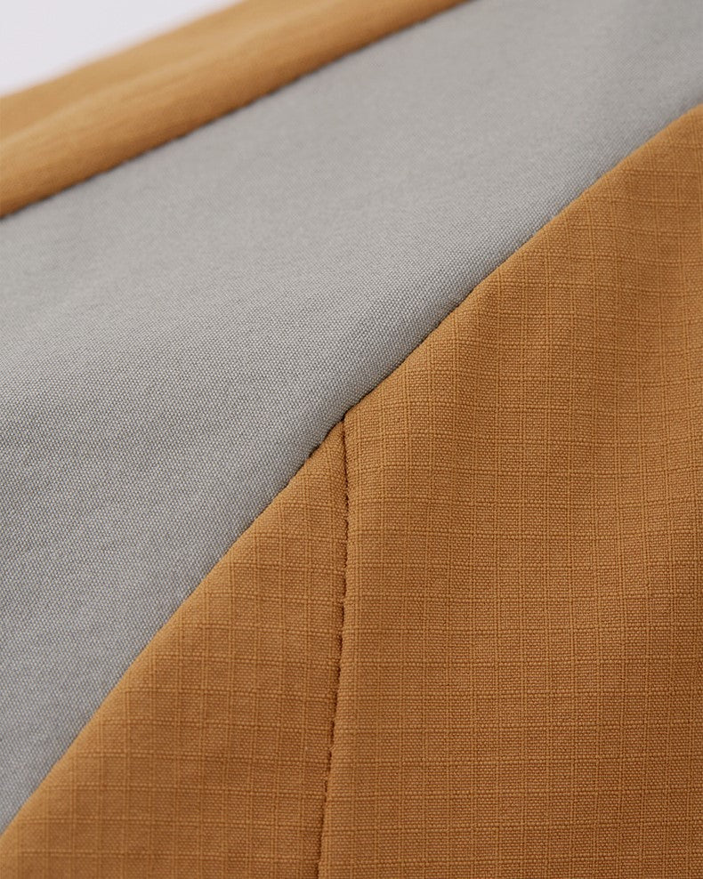 Stand collar colorblock short sleeve jacket