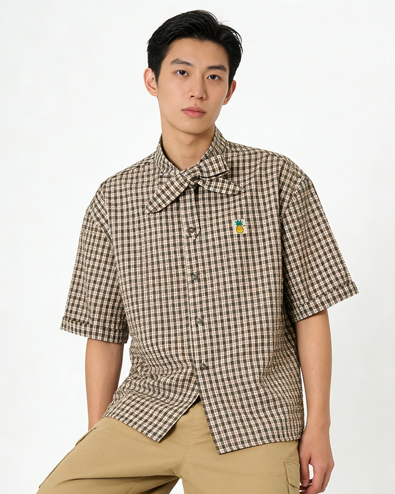 Casual Plaid Short-Sleeve Shirt