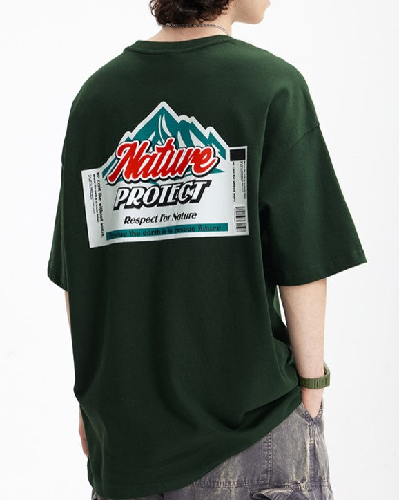 山のプリント半袖