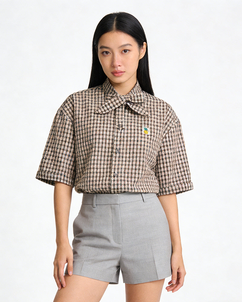 Casual Plaid Short-Sleeve Shirt