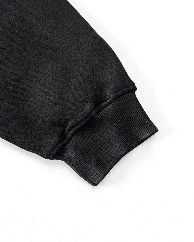 ダメージ加工のフード付きスウェットシャツ