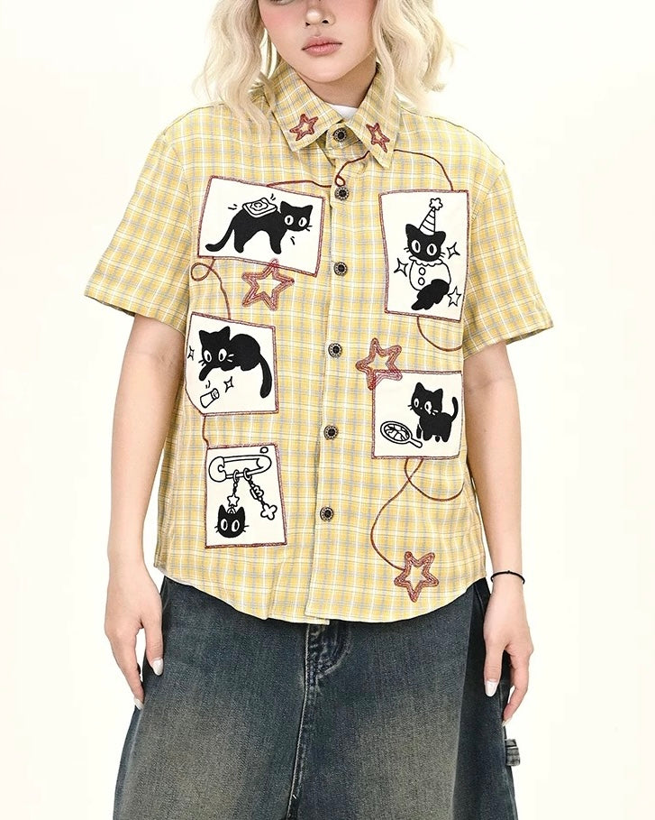 かわいい子猫の半袖シャツ