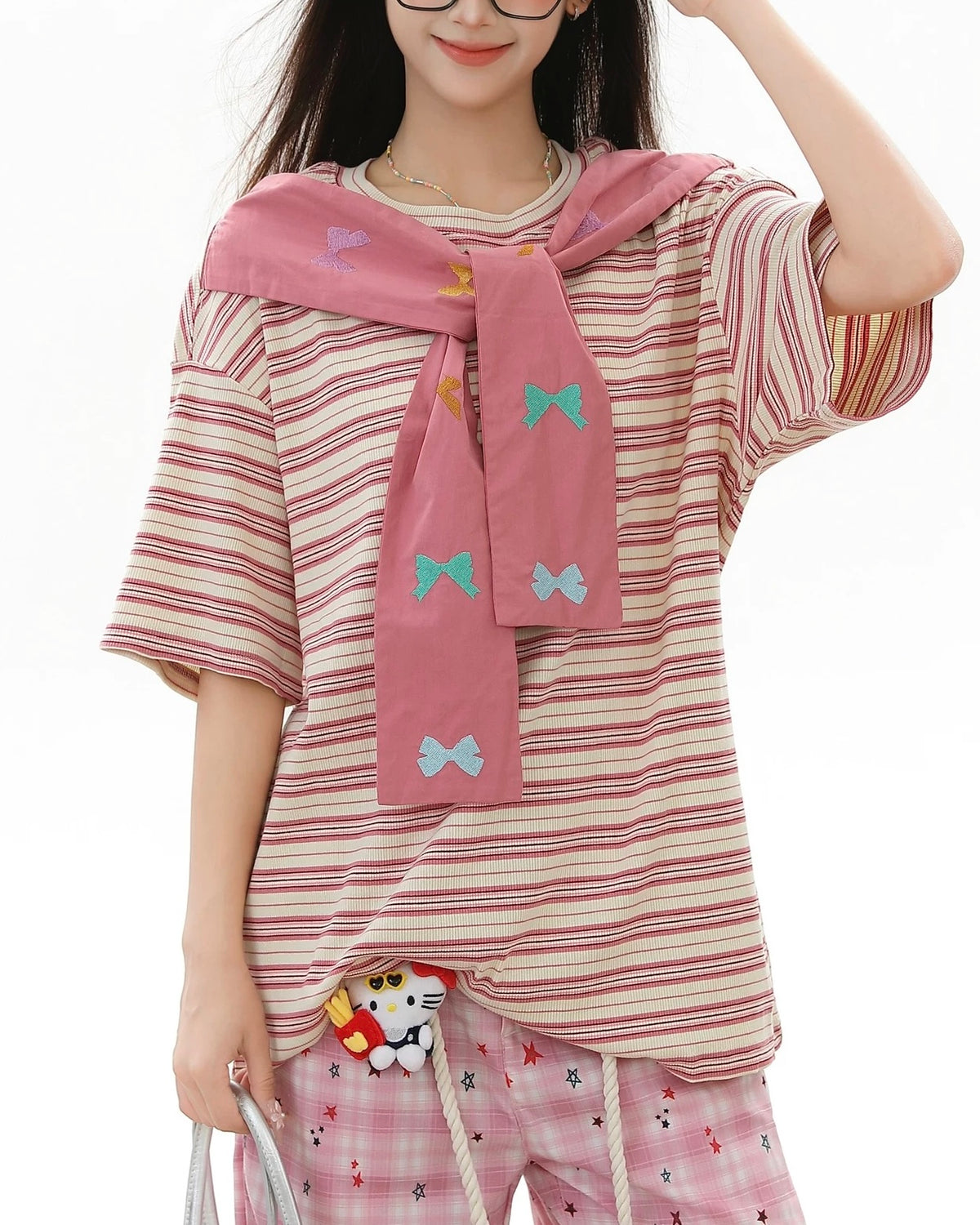 스트라이프 심플 반팔