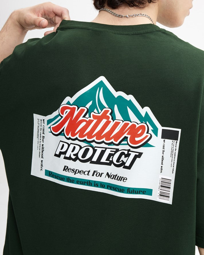 山のプリント半袖