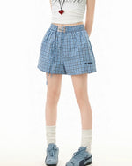 チェック柄カジュアルショートパンツ