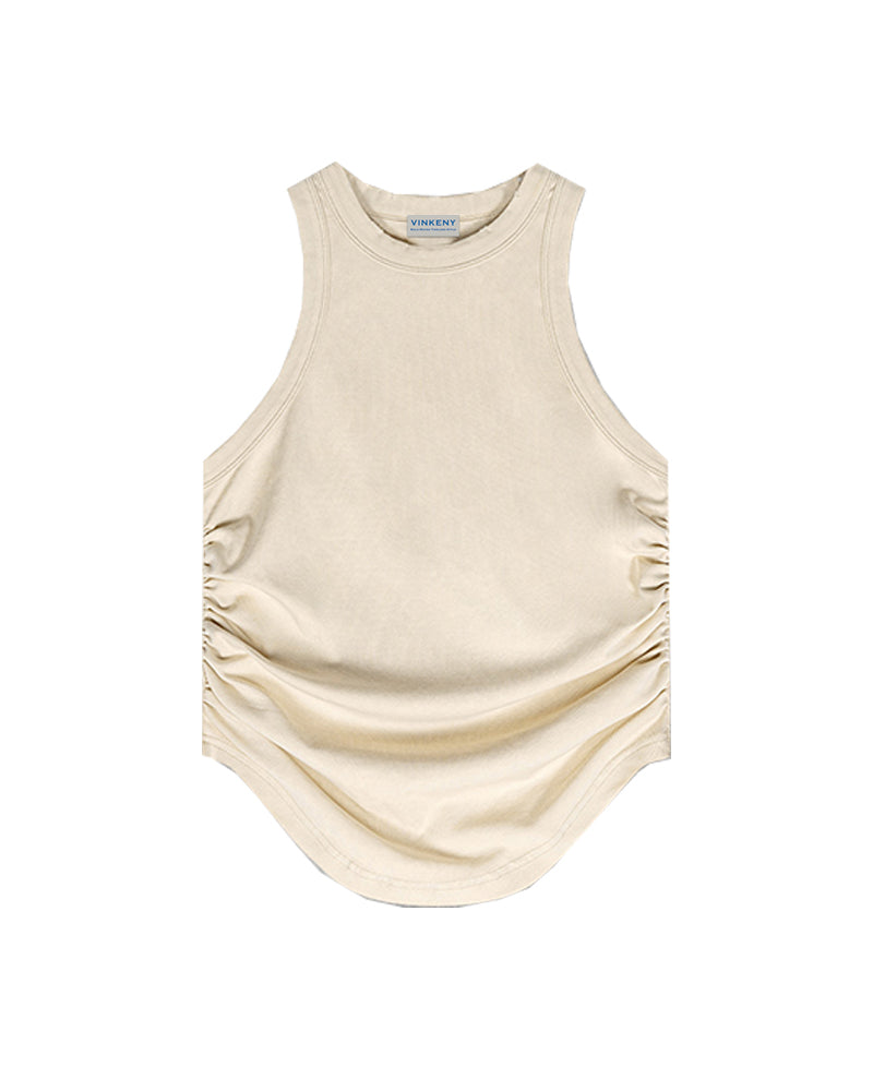 235g Cool-touch distressed crinkle tank top