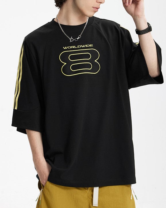 スプライススポーツ刺繍半袖