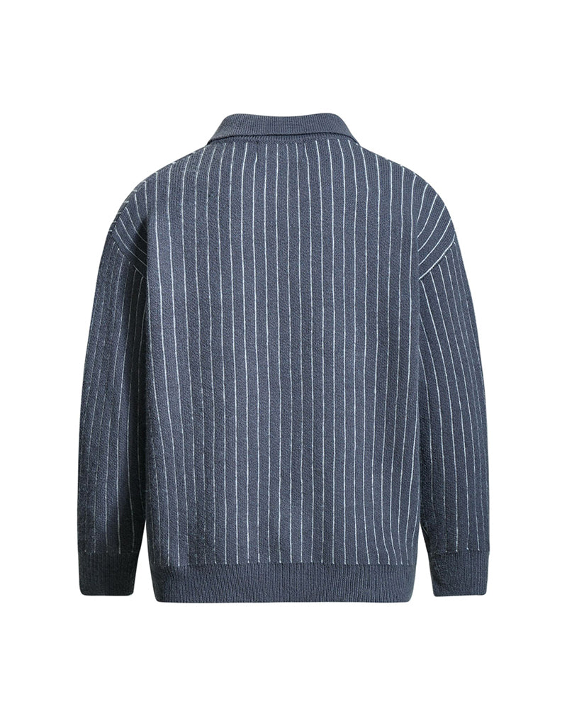 ヴィンテージストライプハーフジップセーター