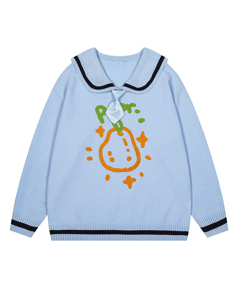 재미있는 패턴 풀오버 스웨터