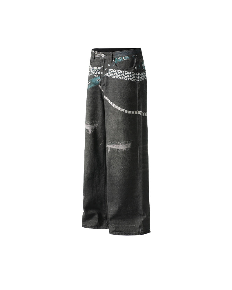 Designer straight jeans
