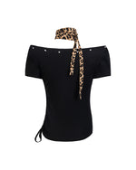 Retro leopard print short sleeves