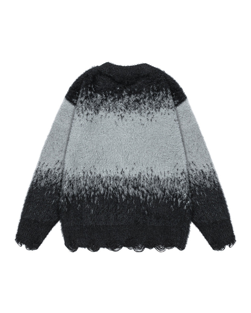 グラデーションクルーネックセーター