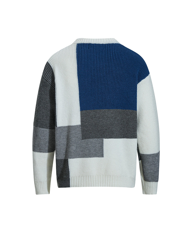 コントラスト刺繍セーター