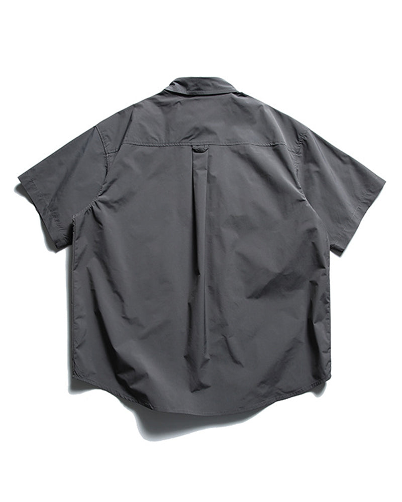 カラーブロックカジュアル半袖シャツ