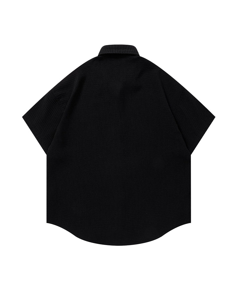 Casual Line-Art Dog Short-Sleeve Shirt