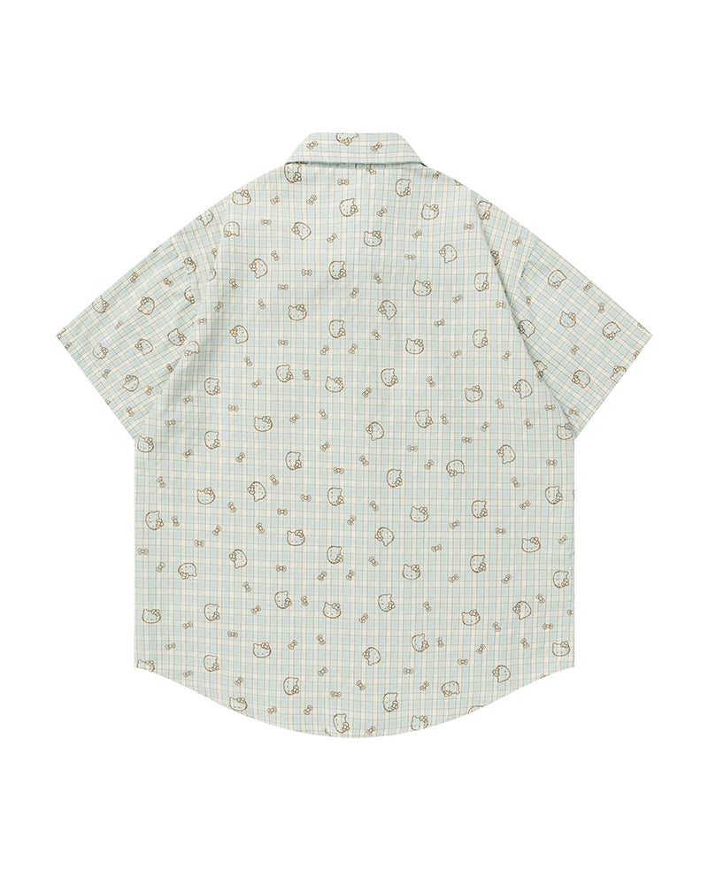 Short-sleeve plaid shirt