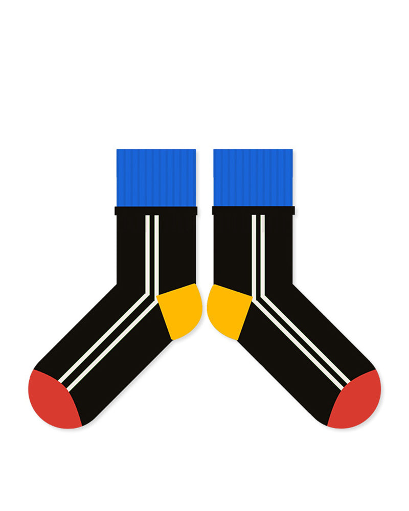 コントラストカラーの吸汗速乾ソックス