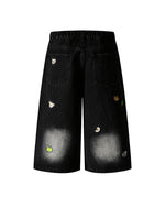 刺繍入りクロップドジーンズ