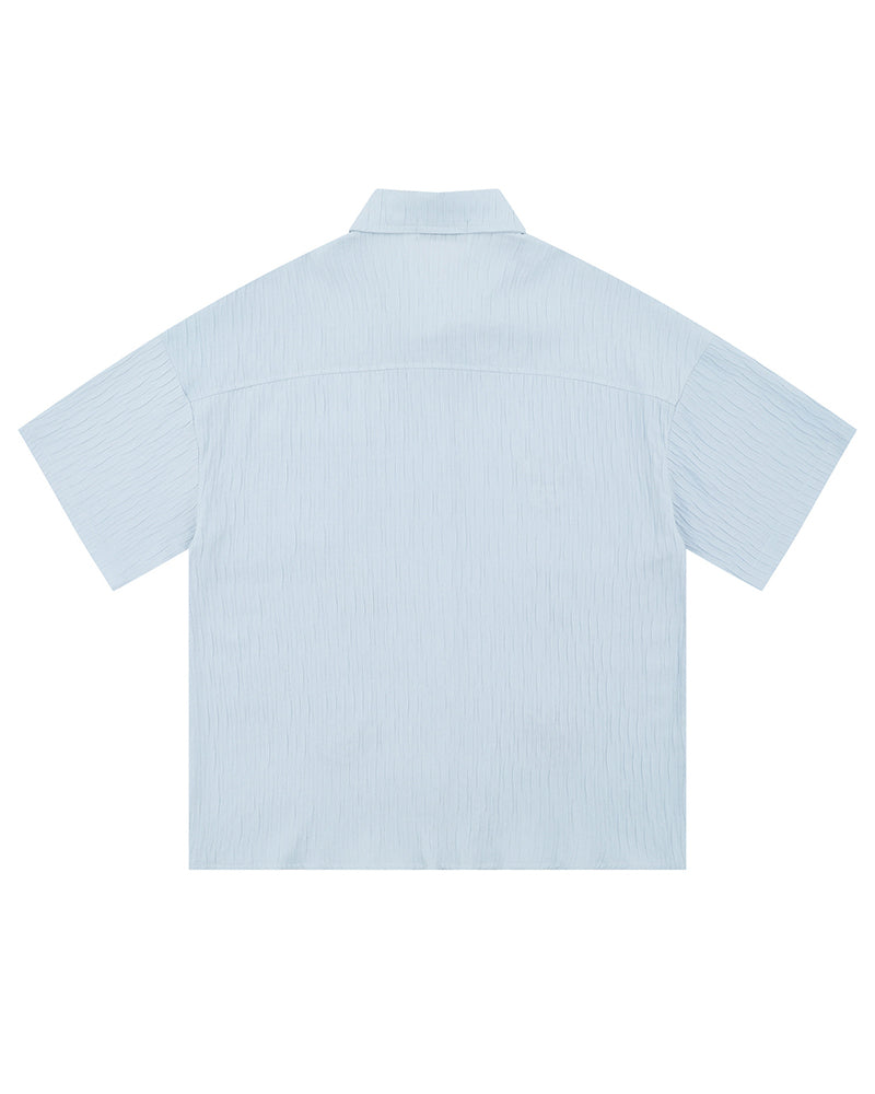 漫画の刺繍入り半袖シャツ