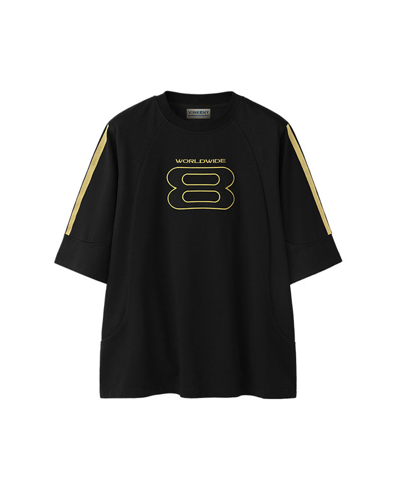 スプライススポーツ刺繍半袖