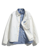 Faux two-piece long-sleeved shirt