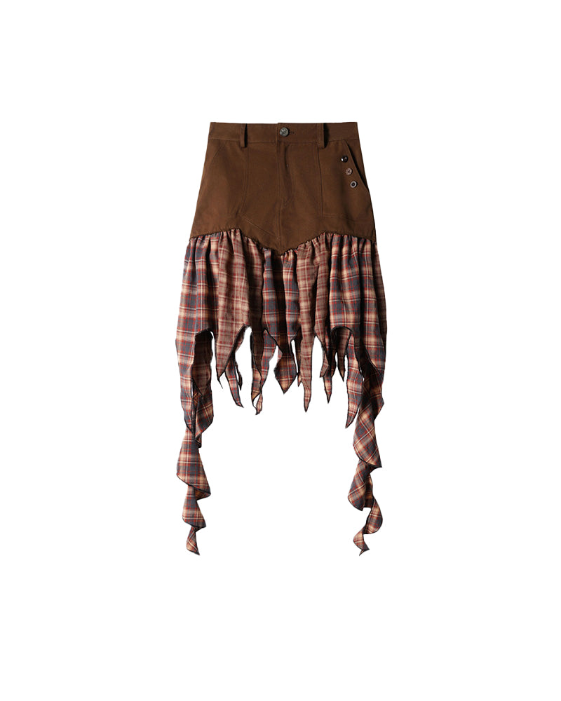 レトロなホットガールのパッチワークスカート