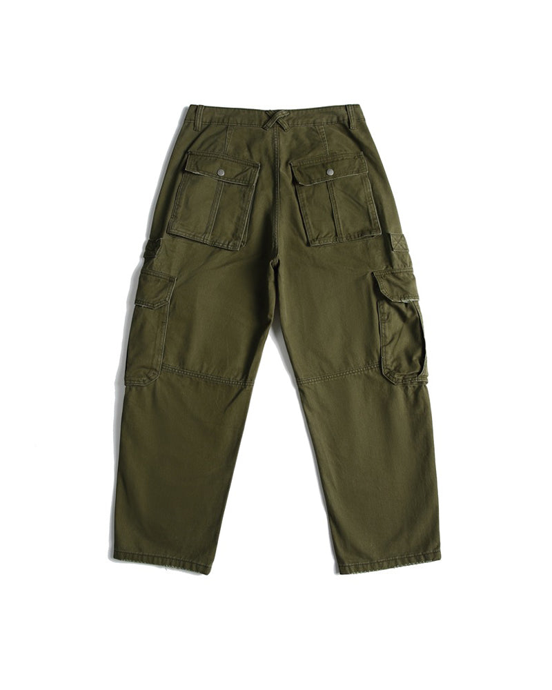 Washed work trousers