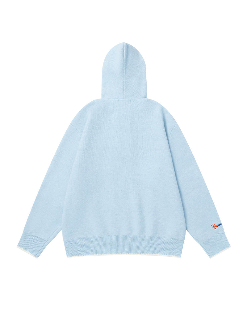 embroidered hooded sweater