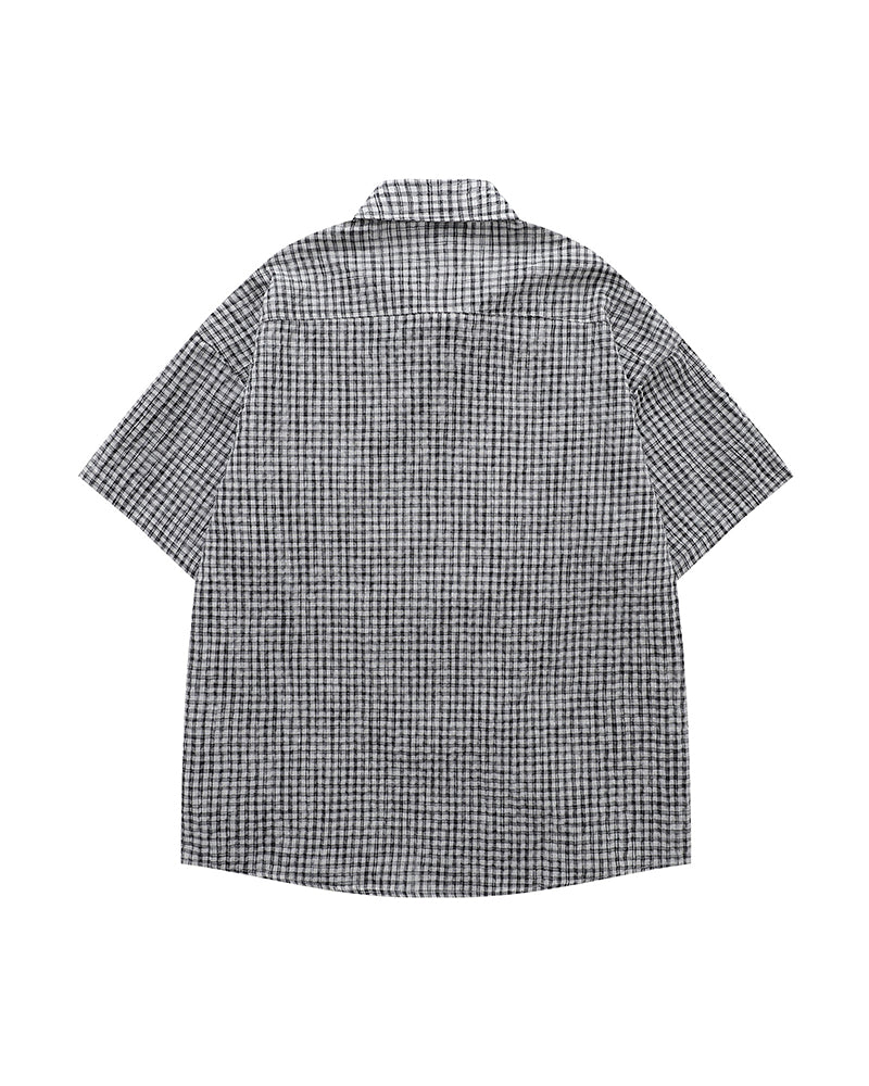 レトロチェック柄半袖シャツ