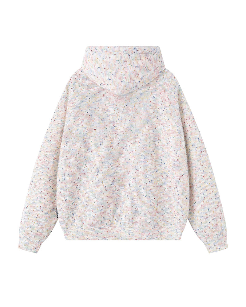 Colorful Puppy Fake Two-Piece Hooded Sweatshirt