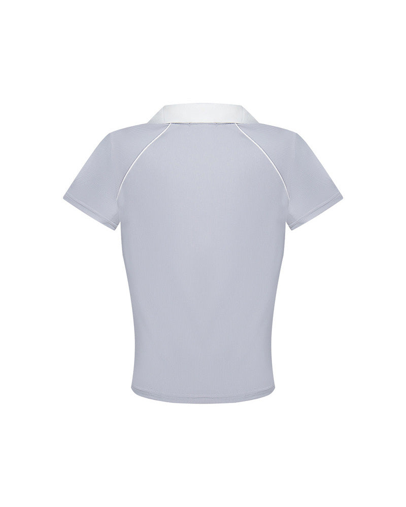 Sporty V-neck short sleeves
