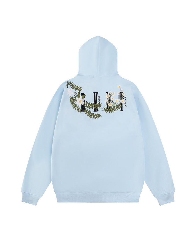 Floral pattern hooded sweatshirt