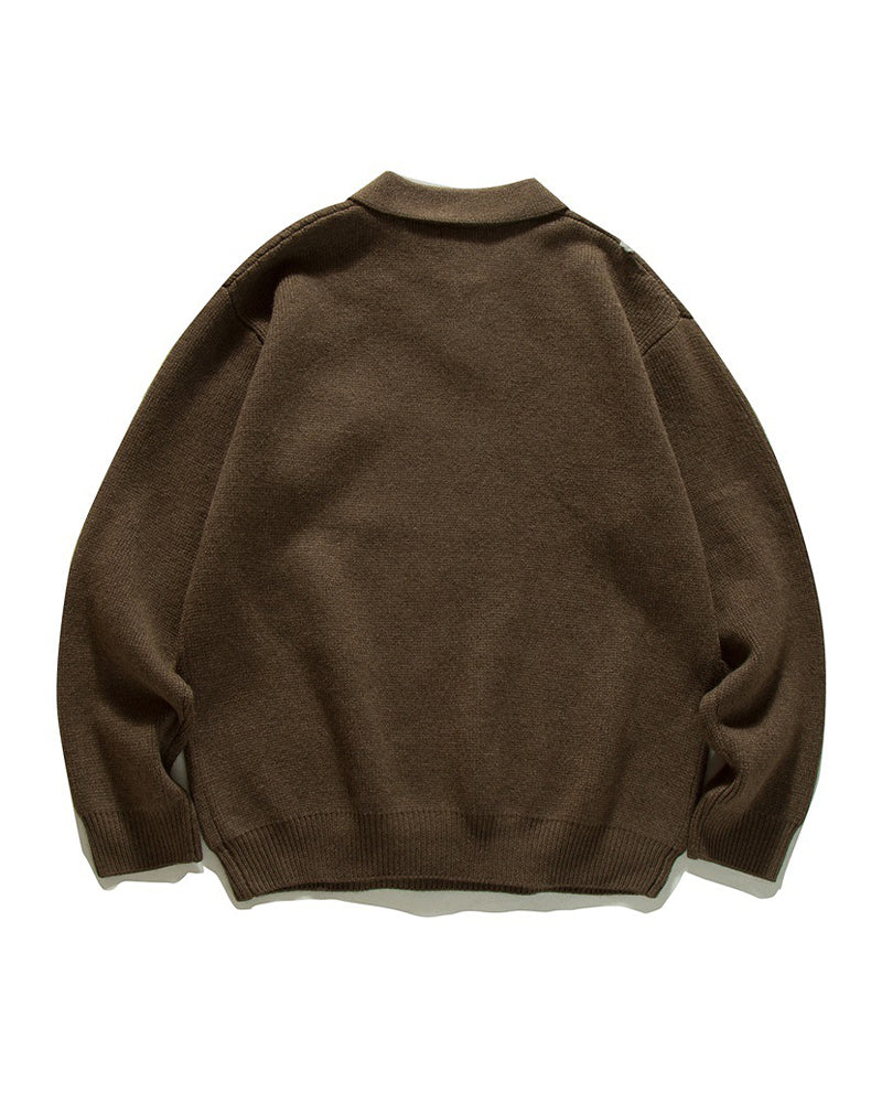 casual lapel sweater