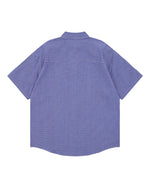 小花柄チェック柄半袖シャツ