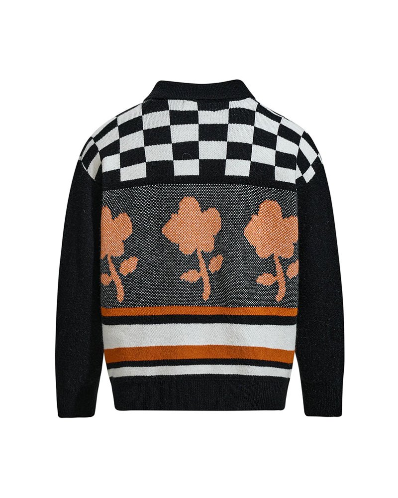 花柄ジャカードセーター