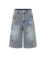 シンプルパピーデニムショーツ