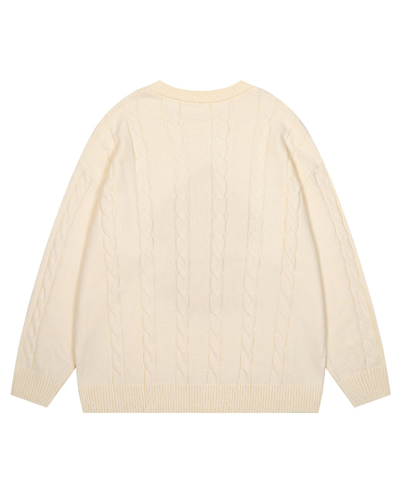 Fun pattern pullover sweater