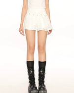메탈 리벳 레이스 스커트